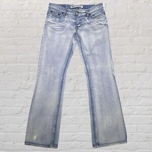 Y2K Express Precision Fit Bootcut Jeans Size 30x31 Sarula Bleach Washed Low Rise